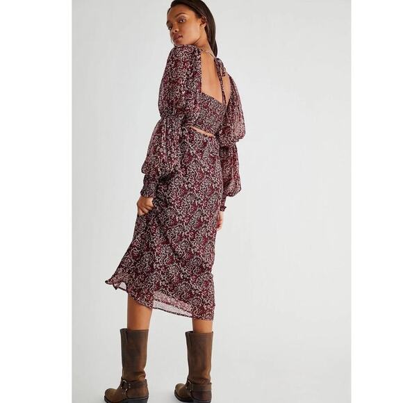 NWT Free People Glow Up Floral Midi Dress Size Medium - Picture 2 of 6